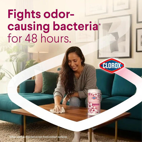 CLOROX Scentiva Disinfecting Wipes Bundle, Coconut and Waterlily, Grapefruit and Orange Blossom, Lavender and Jasmine, Cherry Blossom and Peach, 75 Count Each (Package May Vary