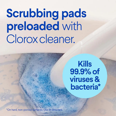 Clorox ToiletWand Disposable Toilet Cleaning System, Kills 99.9% of Germs and Viruses, Wand, Caddy and 6 Refill Heads